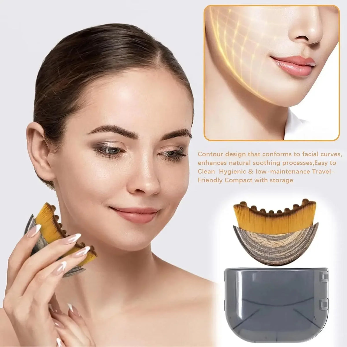 Facial Contouring and Lymphatic Drainage Brush for Precise Skin Fit