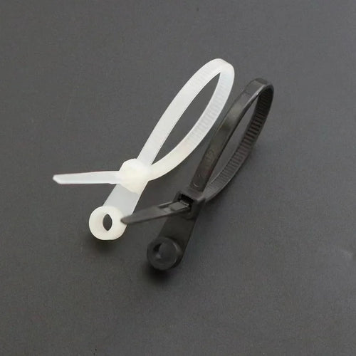 100 units of nylon cable ties with screw holes, for cable organization