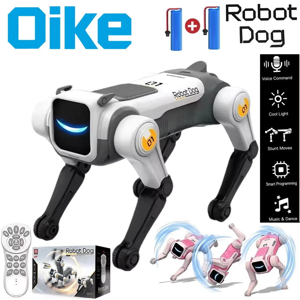 Smart AI robot dog with remote control and voice commands
