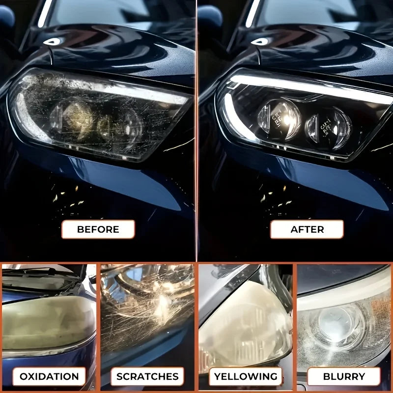 Car headlight restoration polishing paste kit