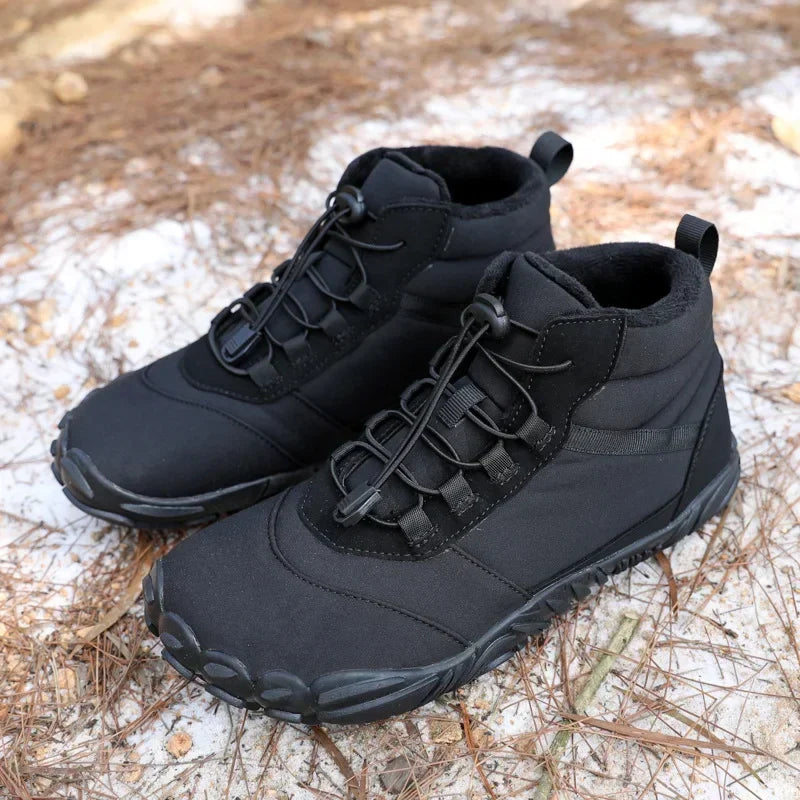 Unisex snow boots, waterproof winter sneakers, non-slip, high-top and padded.