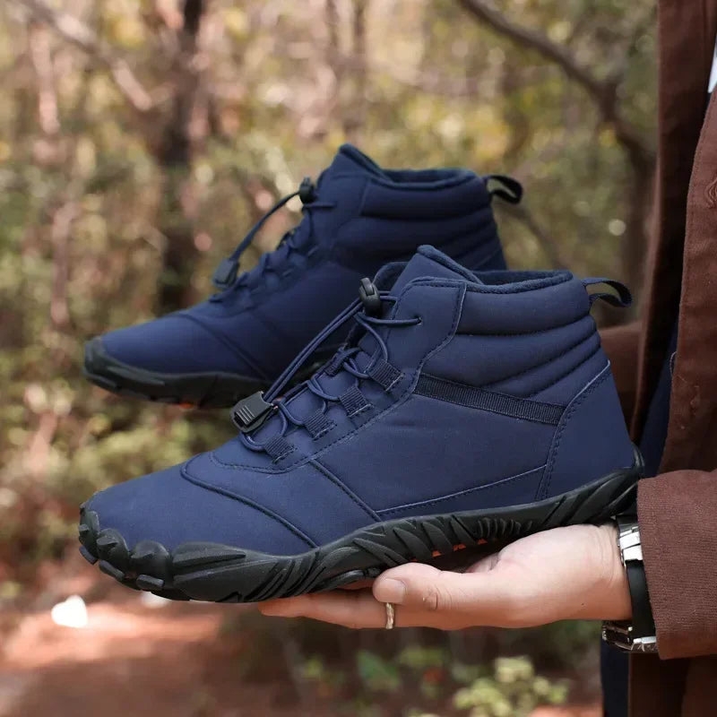 Unisex snow boots, waterproof winter sneakers, non-slip, high-top and padded.